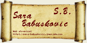 Sara Babušković vizit kartica